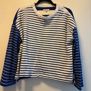 Madewell Navy and White Striped Top